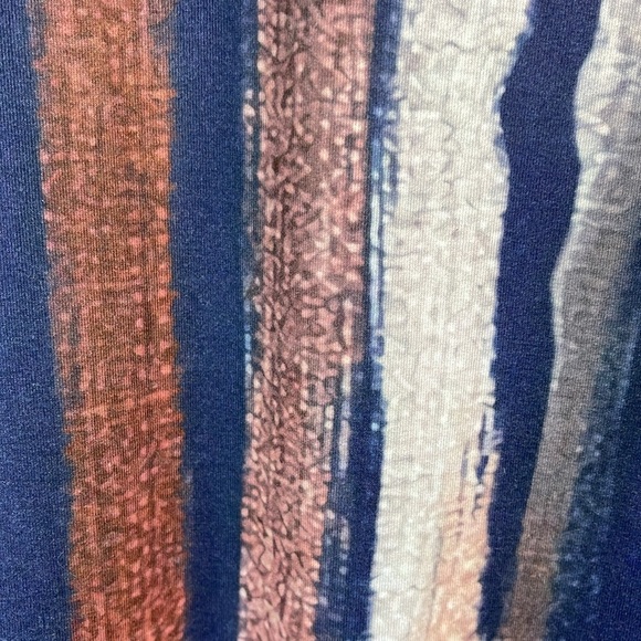 Amazon V-Neck Striped Sleeveless Dress Blue Grey Rust Coverup Resort Dress 1X - Picture 4 of 10